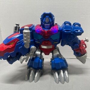 Transformers Optimus Prime Dinobot Adventures T-Rex Lights Hasbro